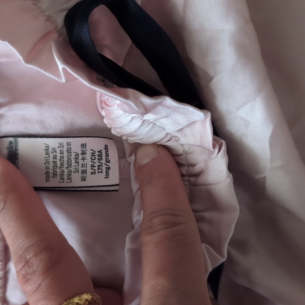 Victorias Secret Satin Pink Striped Pajama Set - Picture 3 of 5